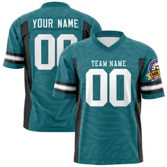 Aqua White Zebra Stripes Football Jersey