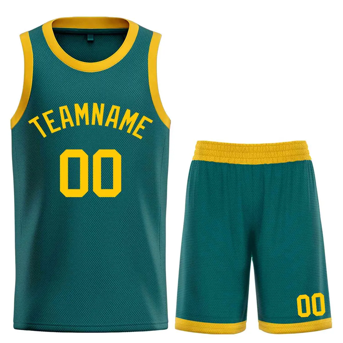 Aqua Yellow Bull Classic Curved Basketball Jersey