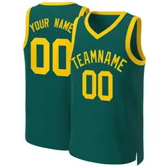Aqua Yellow Classic Basketball Jersey 1
