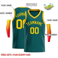 Aqua Yellow Classic Tops Men Casual Basketball Jersey 2