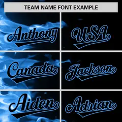 Black 3D Flame Authentic Baseball Jersey 3