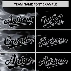 Black 3D Flame Authentic Baseball Jersey 3