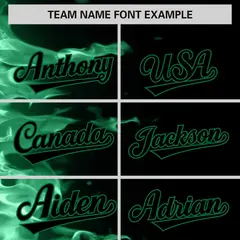Black 3D Flame Authentic Baseball Jersey 5