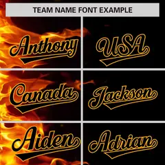 Black 3D Flame Authentic Baseball Jersey 3