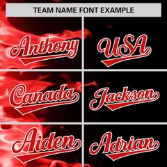 Black 3D Flame Authentic Baseball Jersey 3