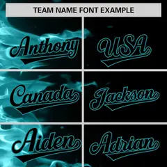 Black 3D Flame Authentic Baseball Jersey 3