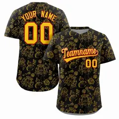 Black 3D Graffiti Pattern Baseball Jersey 1