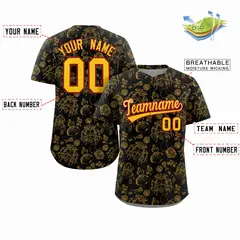 Black 3D Graffiti Pattern Baseball Jersey 2