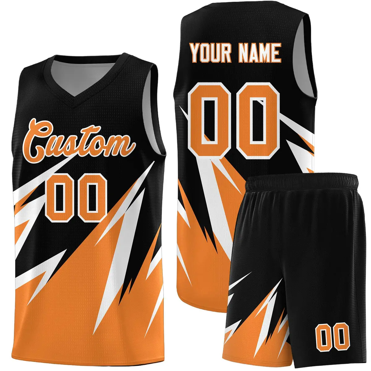 Black Abstract Mountain Pattern Basketball Jersey