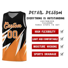 Black Abstract Mountain Pattern Basketball Jersey 2