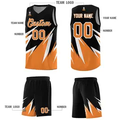 Black Abstract Mountain Pattern Basketball Jersey 4