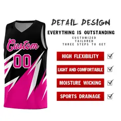 Black Abstract Mountain Pattern Basketball Jersey 2