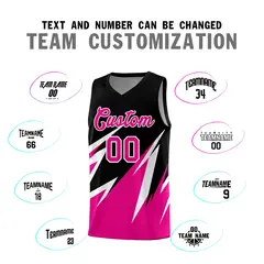 Black Abstract Mountain Pattern Basketball Jersey 3