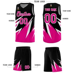 Black Abstract Mountain Pattern Basketball Jersey 4