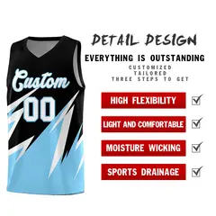 Black Abstract Mountain Pattern Basketball Jersey 2