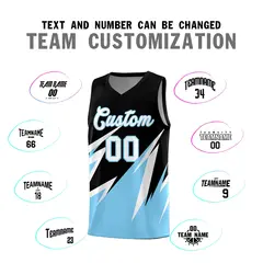Black Abstract Mountain Pattern Basketball Jersey 3