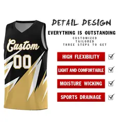 Black Abstract Mountain Pattern Basketball Jersey 2