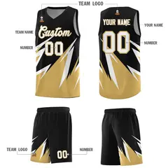 Black Abstract Mountain Pattern Basketball Jersey 4
