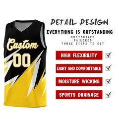 Black Abstract Mountain Pattern Basketball Jersey 2