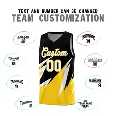 Black Abstract Mountain Pattern Basketball Jersey 3