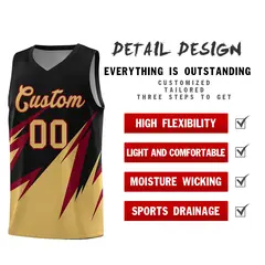 Black Abstract Mountain Pattern Basketball Jersey 2