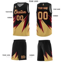Black Abstract Mountain Pattern Basketball Jersey 4