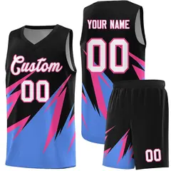 Black Abstract Mountain Pattern Basketball Jersey 1