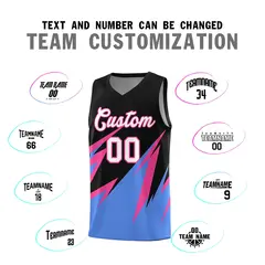 Black Abstract Mountain Pattern Basketball Jersey 3