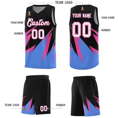 Black Abstract Mountain Pattern Basketball Jersey 4