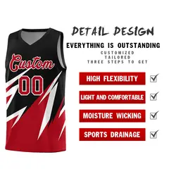 Black Abstract Mountain Pattern Basketball Jersey 2
