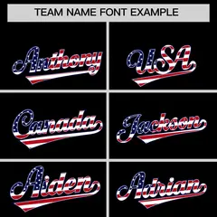 Black American Flag Design Baseball Jersey 3