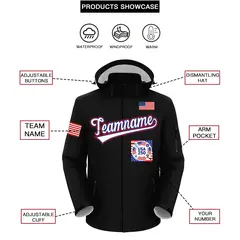 Black American Flag Independence Day Waterproof Jacket 2