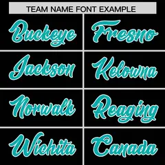 Black Aqua and White Side Stripe Authentic Football Jersey 3