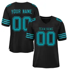 Black Aqua-Black Classic Authentic Football Jersey 1