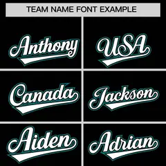 Black Aqua Color Block Authentic Baseball Jersey 3