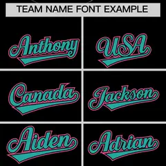 Black Aqua Full-Snap Faux Leather Varsity Letterman Jacket 4