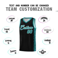 Black Aqua Indians Pattern Basketball Uniform Jersey 4