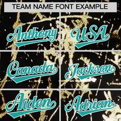 Black Aqua Metallic Gold Splatter Baseball Jersey 4
