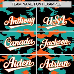 Black Aqua Orange Camo Sleeveless Baseball Jersey 3