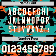 Black Aqua Orange Camo Sleeveless Baseball Jersey 4