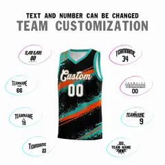 Black Aqua Orange Reversible Stellar Strike Velocity Basketball Jersey 2