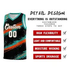 Black Aqua Orange Reversible Stellar Strike Velocity Basketball Jersey 3