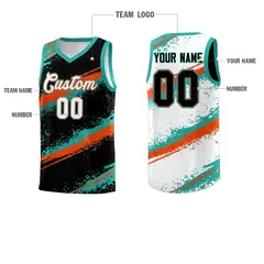 Black Aqua Orange Reversible Stellar Strike Velocity Basketball Jersey 4