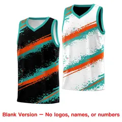 Black Aqua Orange Reversible Stellar Strike Velocity Basketball Jersey 7