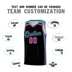 Black Aqua Pink Color Charge Series Team Basketball Jersey 4