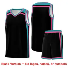 Black Aqua Pink Color Charge Series Team Basketball Jersey 7
