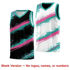 Black Aqua Pink Reversible Basketball Jersey Stellar Strike Series 7