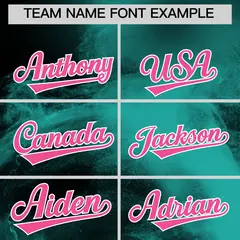 Black Aqua Pink Skeleton Graffiti Baseball Jersey 3