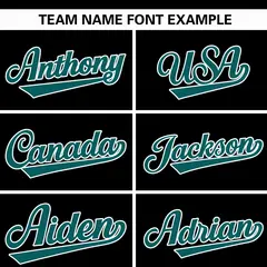 Black Aqua Raglan Sleeves Full-Zip Letterman Baseball Jacket 7