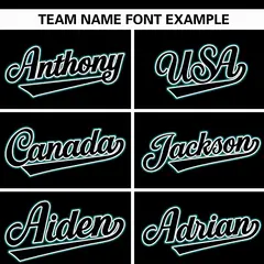 Black Aqua Raglan Sleeves Full-Zip Letterman Baseball Jacket 7